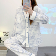 月子服春夏季薄款100%纯棉产后喂奶哺乳孕妇睡衣秋天出院服6月份7