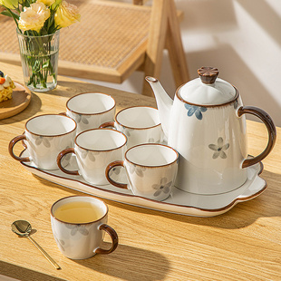 2024高颜值茶壶凉水壶茶具，耐高温陶瓷大容量，水具套装家用客厅