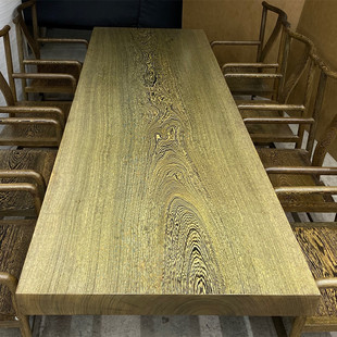 红木茶桌非洲鸡翅木大板实木茶台餐桌原木老板办公桌家具书桌画案