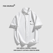 FOG MURUA衬衫日系高级感简约工装半袖衬衣潮流短袖文艺潮牌外套