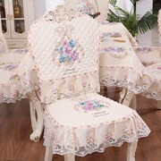 欧式高档餐桌布椅垫台布椅子套蕾丝桌布餐椅垫套装加大0523d