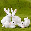 微景观树脂动物饰品花盆摄影造景DIY可爱生肖白兔小摆件 兔子一家
