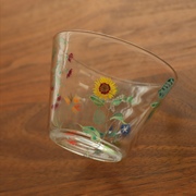 后朴展厅日本玻璃，职人中野幹子手作玻璃杯，手绘花草茶杯水杯