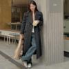 韩国特大码女装胖mm冬装，时尚气质格纹翻领，通勤羊毛呢外套1204