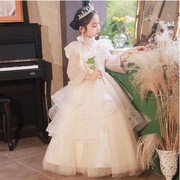 花童婚礼小伴娘女孩周岁公主裙，儿童钢琴主持唱歌口才比赛演出服秋