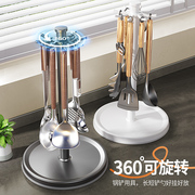 厨房旋转锅铲置物架勺子铲子挂架多功能台面收纳汤勺厨具沥水支架