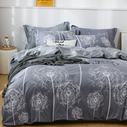 简约床上用品四件套斜纹纯棉，全棉180x220被套，床单1.8x2.2m床笠2米