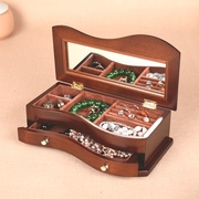 首饰盒木质实木公主欧式韩国珠约带D锁收纳简宝手饰复古 结婚礼物