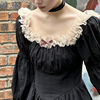 软软的露西 -香草雪茄- 原创复古优雅气质黑色长袖连衣裙短裙
