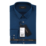 雅戈尔羊毛衬衫男长袖YLQW125204GFA深湖蓝商务正装中青年蓝绿色