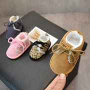 婴儿棉鞋0-1岁新生婴儿鞋冬男女8个月6宝宝鞋子加绒软胶底学步秋9