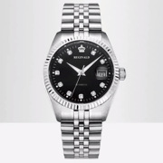 男士复古日历全自动机械手表时尚钢带镶钻表盘 腕表饰品 8005