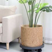 家用植物可移动花盆托盘圆形加厚树脂滚轮底座带万向轮方形接水盘