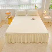 四季通用纯棉床裙式床罩单件，全棉防尘保护套1.5米1.8床单床垫床笠