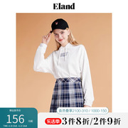 eland衣恋美式短款宽松红色，连帽长袖卫衣女舒适上衣春夏