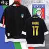 意大利队欧洲杯队服因莫比莱足球迷服假两件短袖，t恤衫男女5五分袖