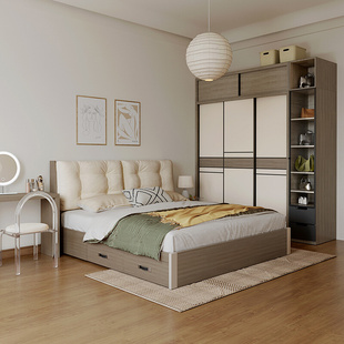 木月高箱床现代简约1.8米气动储物床主卧床软靠收纳床北欧双人床