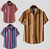 Summer new short-sleeved shirt men's loose shirt large size