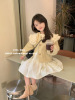 韩版儿童上衣23秋季女童，洋气双层娃娃大翻领，小香风黄色外套