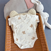 新生婴幼儿包屁衣宝宝连体，衣服夏季装薄棉款短袖，三角哈衣纯棉睡衣