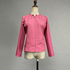 外贸原单粉红色长袖外套，女学院风立领黑色，拉链上衣速干短风衣薄款