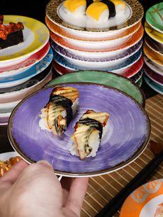 密胺仿瓷回转寿司碟小吃塑料创意寿司盘专用日式料理加厚旋风餐具