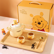 维尼熊茶壶泡茶家用可爱下午茶茶具，套装过滤陶瓷泡茶壶茶水分离