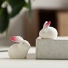 可爱小兔子摆件迷你动物，陶瓷工艺品家居，桌面装饰品盆景微景观造景