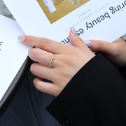 s925银戒指爱心猫眼石，纯银戒指女小众，设计高级感开口送礼
