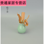 青瓷茶道六君子套装冰裂茶具配件，茶筒竹茶勺弟·梅子青