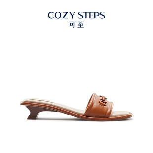 cozysteps可至女式低跟拖鞋，优雅一片式，清凉拖鞋舒适方头拖鞋女