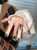 OREXIS 原创红色玛瑙十字架时尚个性钛钢情侣戒指女小众设计