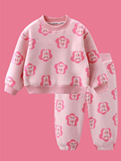 婴儿衣服超萌秋冬季可爱加绒小孩保暖套装1一岁男女宝宝时髦冬装
