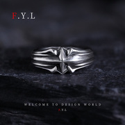 f.y.l《星芒》个性，复古戒指男高级感单身戒指，男士朋克风纯银尾戒