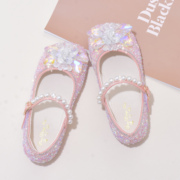 儿童水晶鞋2023春秋季女童单鞋，洋气软底宝宝，皮鞋女爱莎公主鞋