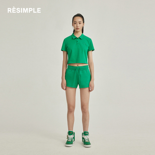 RESIMPLE简单点polo衫男女修身短袖夏季纯棉运动显瘦简约T恤0058