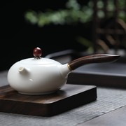 德化白瓷功夫茶壶羊脂玉瓷透白用喝茶壶家用单壶纯色陶瓷小壶中式