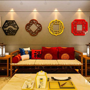 新中式客厅电视背景沙发墙面，装饰b墙贴纸饭店，包厢复古玻璃门窗贴
