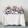 高雅紫色桌花摆件，仿真长条花排花艺展柜婚礼，假绢花会议室餐桌花卉