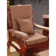 纯色实木沙发垫带靠背连体三人，座红木沙发坐垫，防滑单人春秋椅垫子
