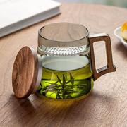 忆壶茶耐高温玻璃杯月牙泡，茶杯茶水分离绿茶杯过滤办公室喝水
