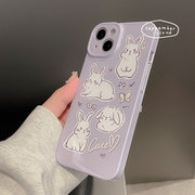 可爱少女iphone14ProMax手机壳11紫色兔子12全包硬壳苹果13菲林壳