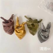 韩版儿童小方巾春秋洋气宝宝小领巾三角巾婴幼儿穿搭凹造型小围巾