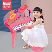 .贝芬乐儿童电子琴带麦克风女孩，早教音乐宝宝钢琴启蒙玩具六一礼