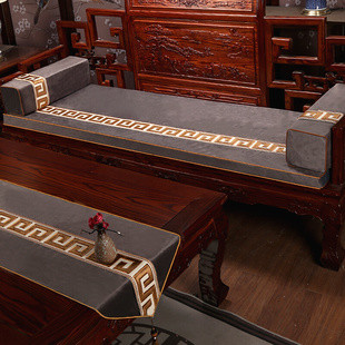 中式红木沙发坐垫实木家具，垫定制绒布刺绣罗汉床，垫子五件套中国风