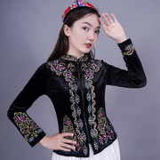 新疆舞蹈演出服维族服装金丝绒，上衣女广场舞蹈，民族服饰春秋季外套