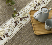 新中式餐桌布 棉麻风长方形家用日式复古禅意茶几书桌子布艺定制