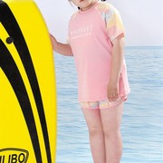 。胖女童游泳衣中大童女孩，分体遮肚加肥加大码儿童10岁12女款泳装