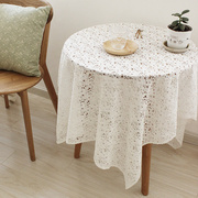 北欧ins蕾丝桌布布艺镂空白色网红台布小圆桌布长方形茶几餐桌布