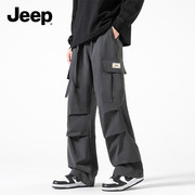 jeep吉普裤子男士2024户外冲锋裤，男款美式运动多口袋工装裤男